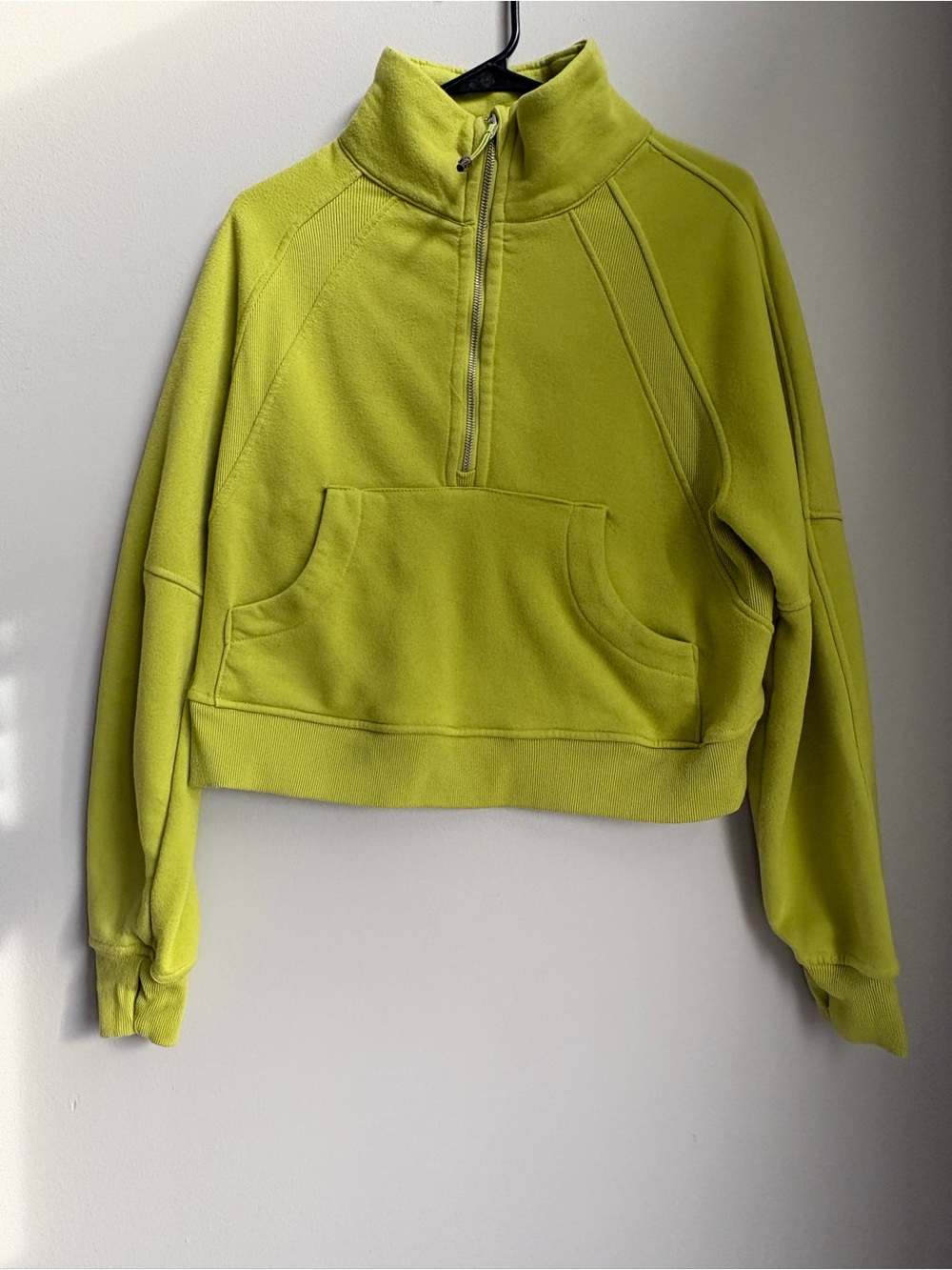 Better Together Lime Green Cropped Half Zip Sweatshirt Size S